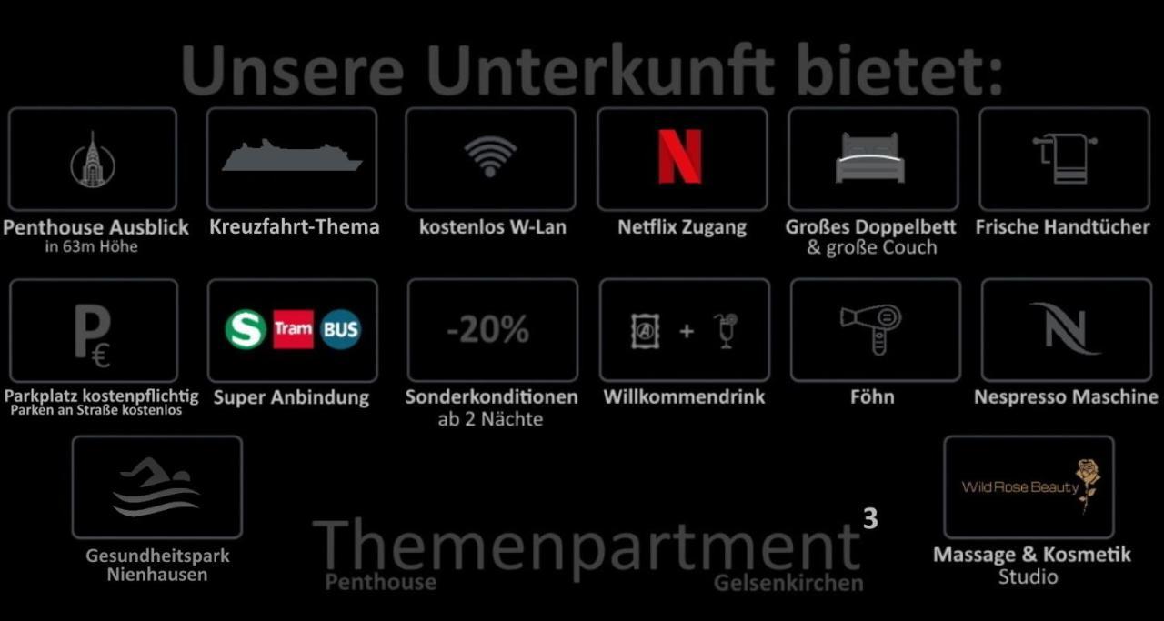 ゲルゼンキルヒェンThemenpartment Himmel Und Mehr Penthouseアパートメント エクステリア 写真